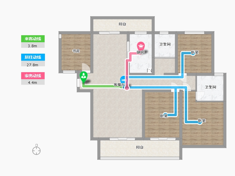 河南省-三门峡市-汉飞世界城-135.49-户型库-动静线