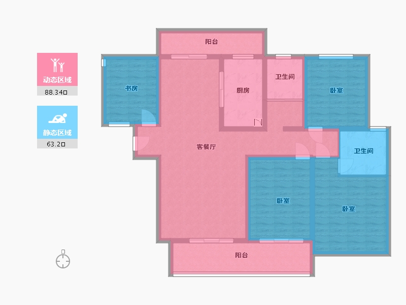 河南省-三门峡市-汉飞世界城-135.49-户型库-动静分区