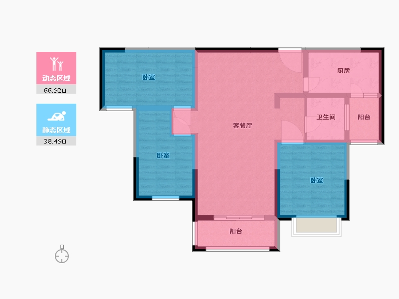 河南省-商丘市-鼎雄·新里城-93.73-户型库-动静分区