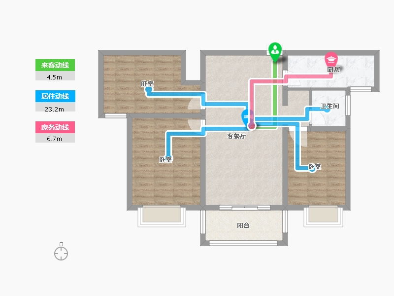 河南省-信阳市-育贤名居-89.06-户型库-动静线