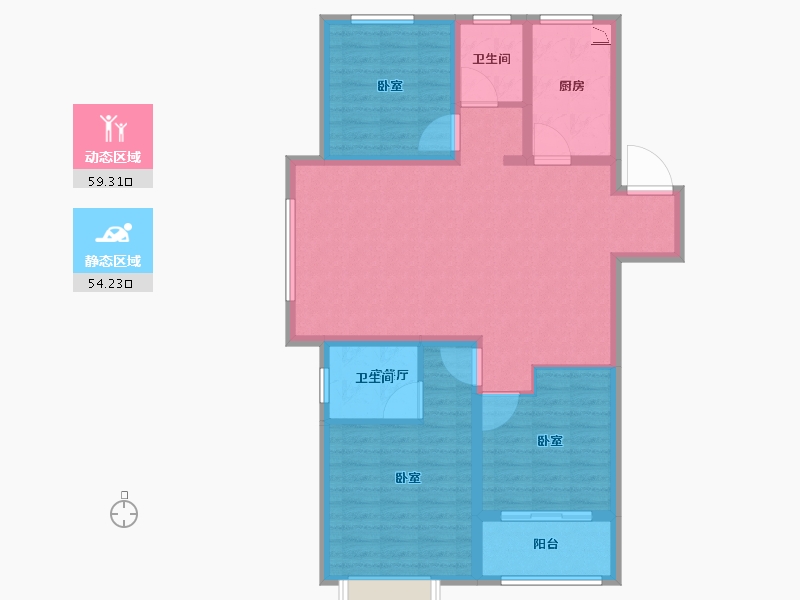 山东省-德州市-禹城东海城-102.00-户型库-动静分区