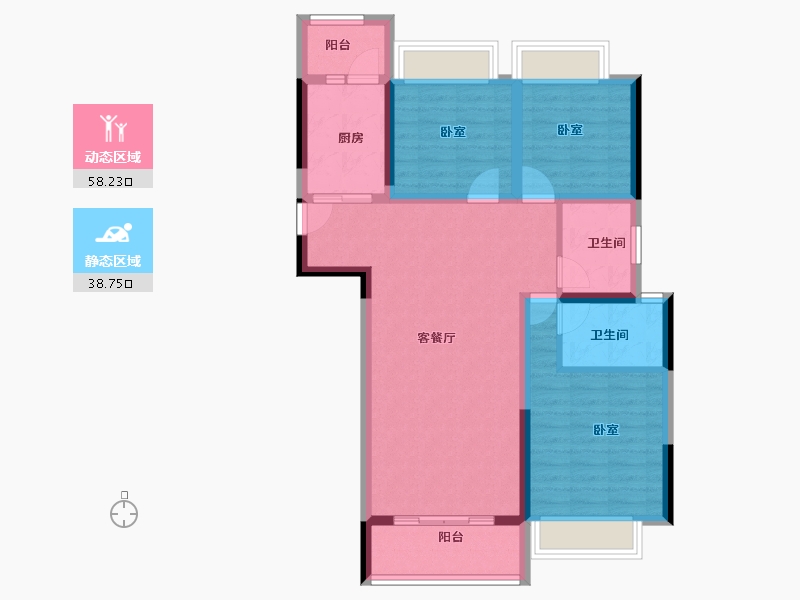 河南省-信阳市-众鑫学府-86.16-户型库-动静分区