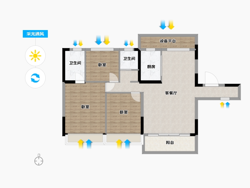 河南省-漯河市-临颍碧桂园-110.00-户型库-采光通风