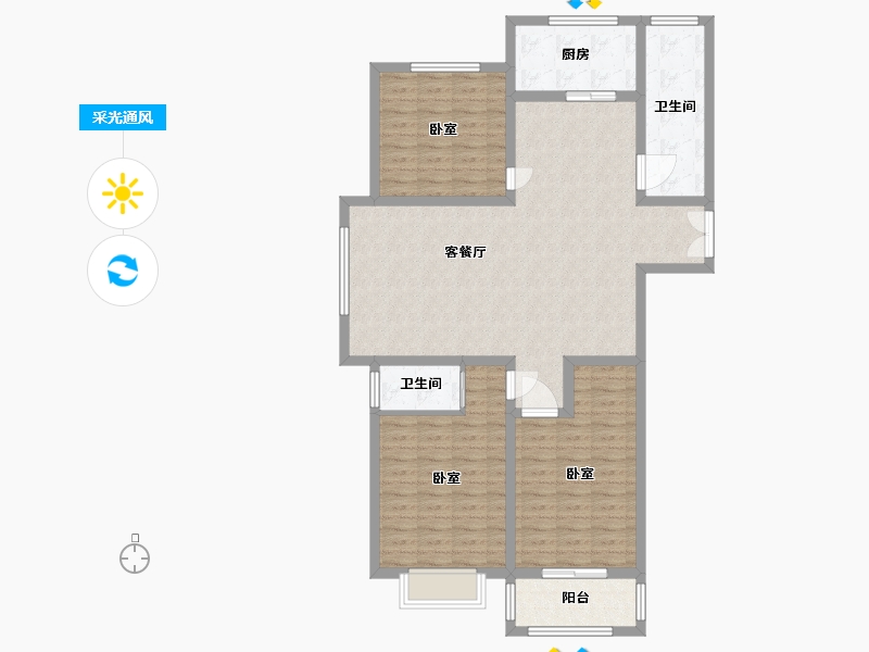 河南省-商丘市-文庭雅苑-113.52-户型库-采光通风