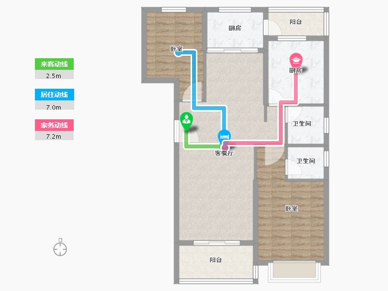 河南省-信阳市-信达公园壹号-91.56-户型库-动静线