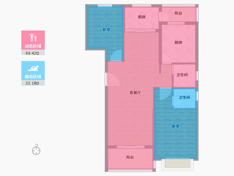 河南省-信阳市-信达公园壹号-91.56-户型库-动静分区