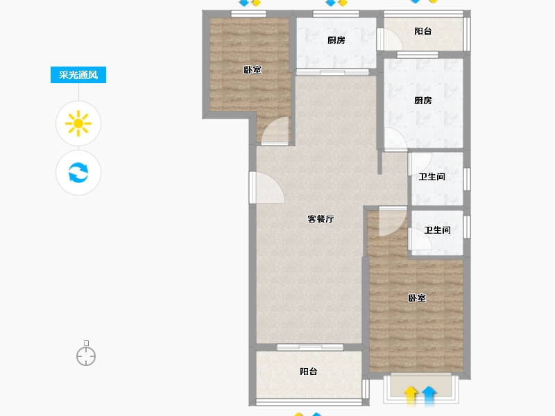 河南省-信阳市-信达公园壹号-91.56-户型库-采光通风