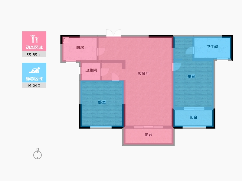 河南省-许昌市-颍河圣帝金苑-88.98-户型库-动静分区