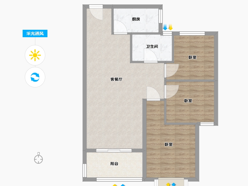 河南省-漯河市-荣昌大道东方-79.34-户型库-采光通风