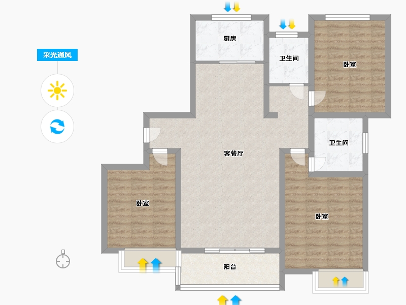 河南省-许昌市-上宅西湖湾-99.99-户型库-采光通风