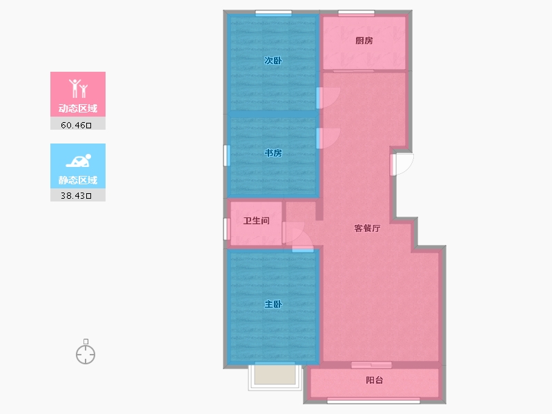 山东省-临沂市-东正·颐锦园-87.99-户型库-动静分区