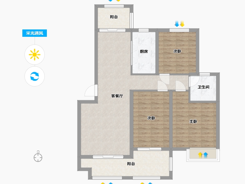 安徽省-马鞍山市-山鹰双城汇-93.03-户型库-采光通风