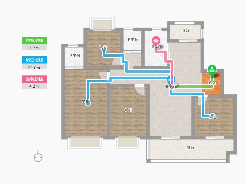 安徽省-滁州市-凤阳书香门第-102.00-户型库-动静线