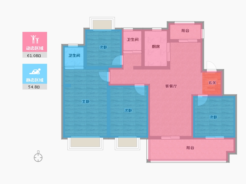 安徽省-滁州市-凤阳书香门第-102.00-户型库-动静分区