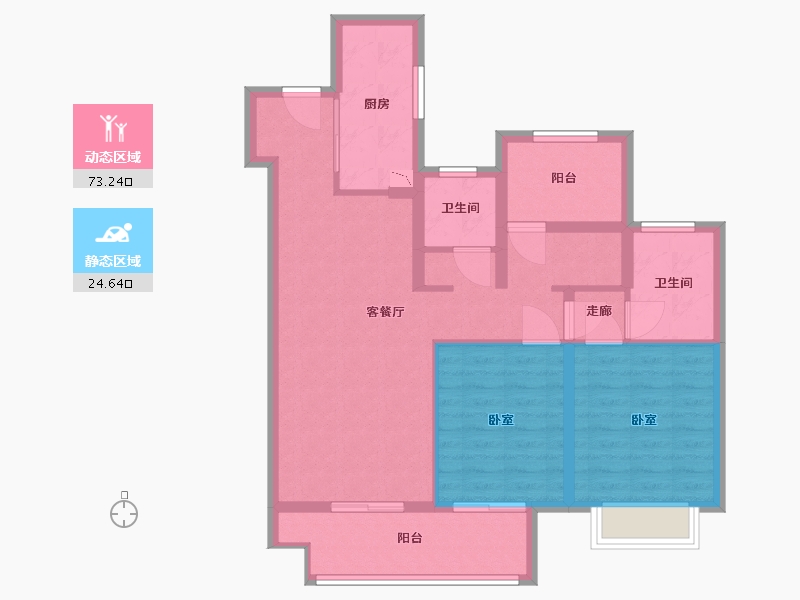 江苏省-苏州市-新城十里锦绣-87.00-户型库-动静分区