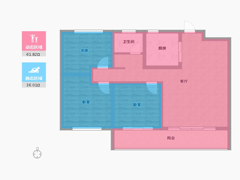 山东省-日照市-安泰MINI月亮湾-87.45-户型库-动静分区