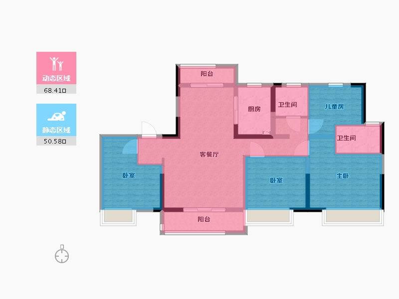 河南省-许昌市-招商公园与湖-106.00-户型库-动静分区