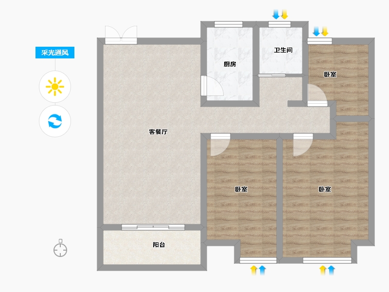 河南省-商丘市-常春藤畅馨园-90.00-户型库-采光通风