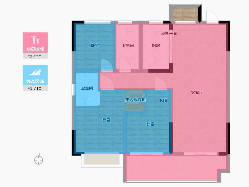 河南省-漯河市-临颍昌建珑悦台-100.00-户型库-动静分区