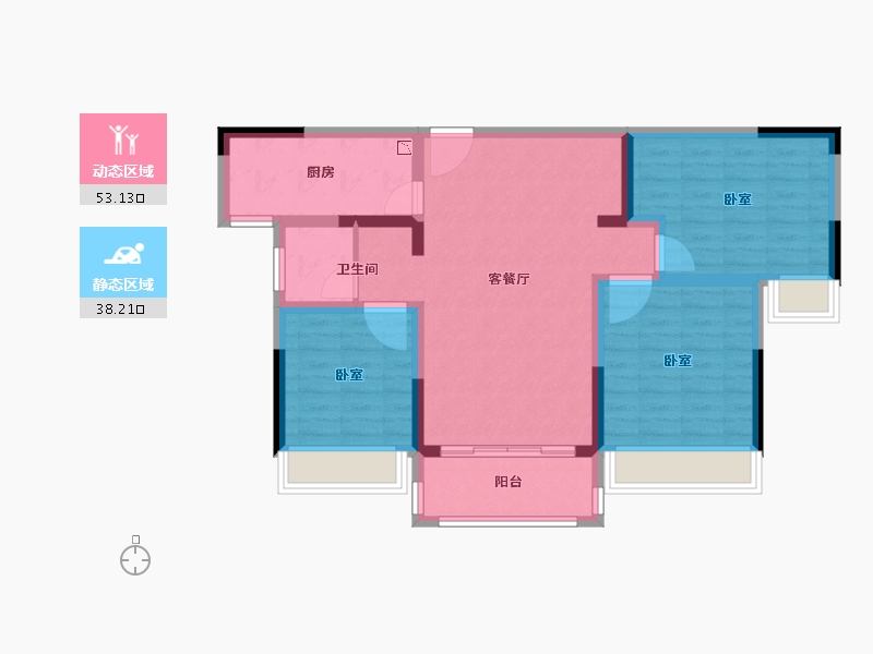 河南省-郑州市-中茂悦庭-81.16-户型库-动静分区