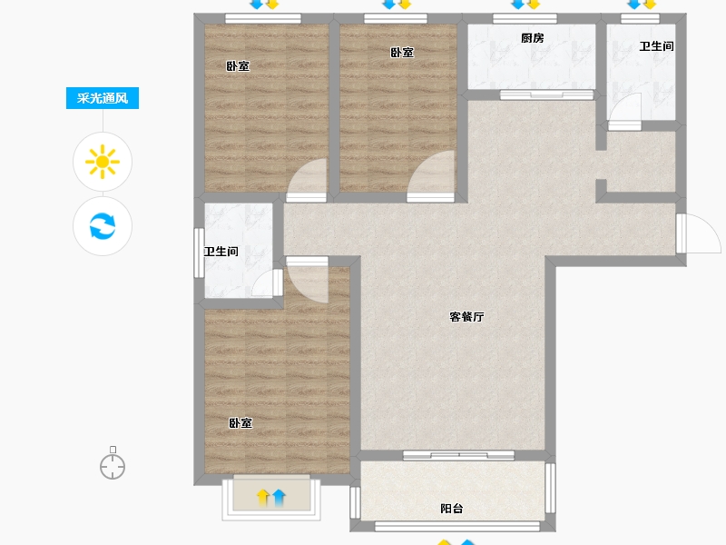 河南省-信阳市-育贤名居-99.38-户型库-采光通风