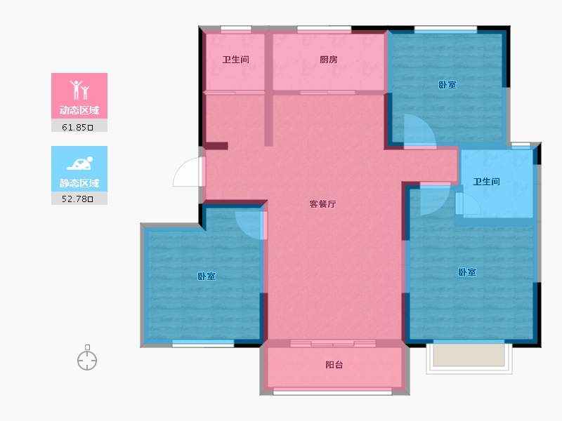 河南省-焦作市-西城家园北苑-102.59-户型库-动静分区