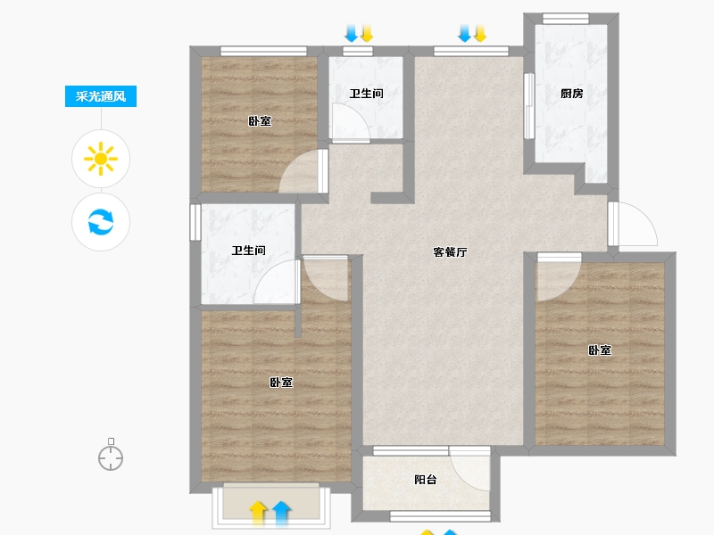 山东省-济南市-中海云著-91.99-户型库-采光通风