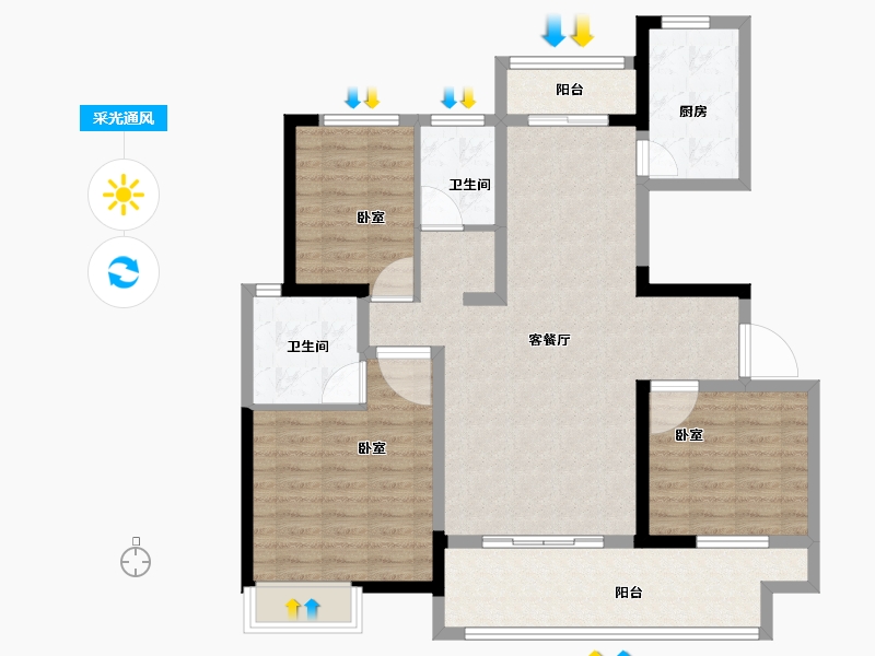 河南省-商丘市-展图·悦府-100.00-户型库-采光通风