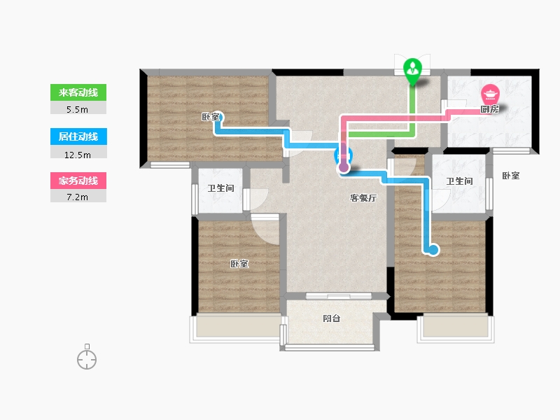 河南省-南阳市-建业壹号城邦-95.00-户型库-动静线