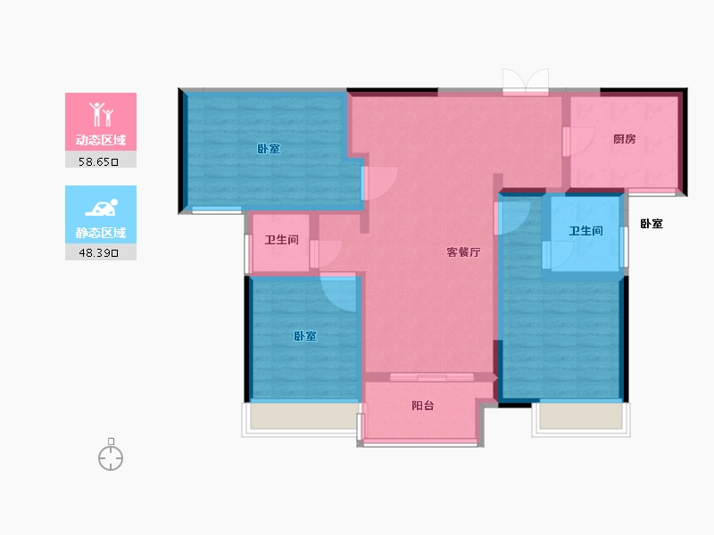 河南省-南阳市-建业壹号城邦-95.00-户型库-动静分区