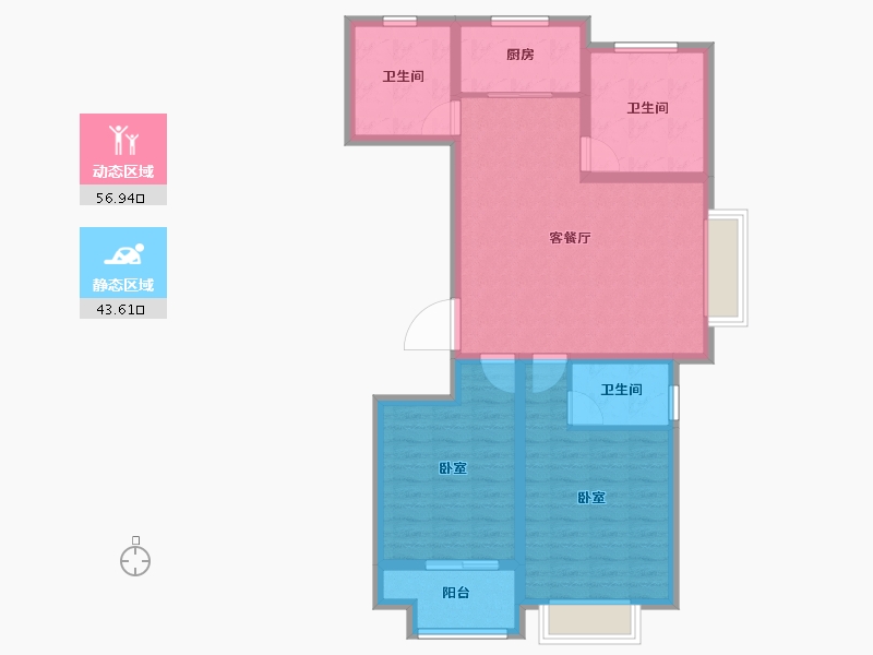 山东省-德州市-湖畔·水岸家园-90.00-户型库-动静分区