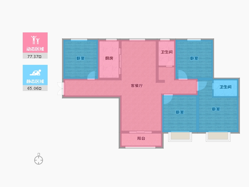 河南省-南阳市-海德堡-127.39-户型库-动静分区