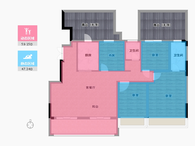 河南省-漯河市-康桥昌建璟云府-119.85-户型库-动静分区