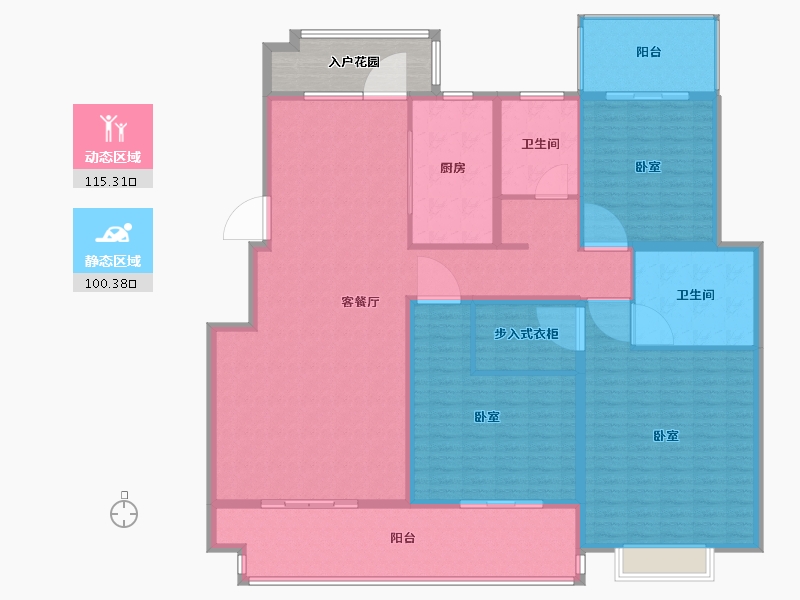 河南省-南阳市-博泰·香颂湾-206.76-户型库-动静分区