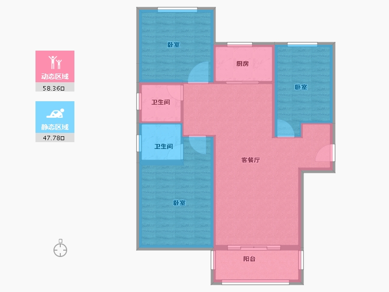 河南省-商丘市-君鹏•江山一品-95.58-户型库-动静分区