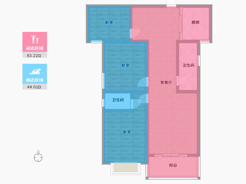 河南省-许昌市-益和雅居-95.39-户型库-动静分区