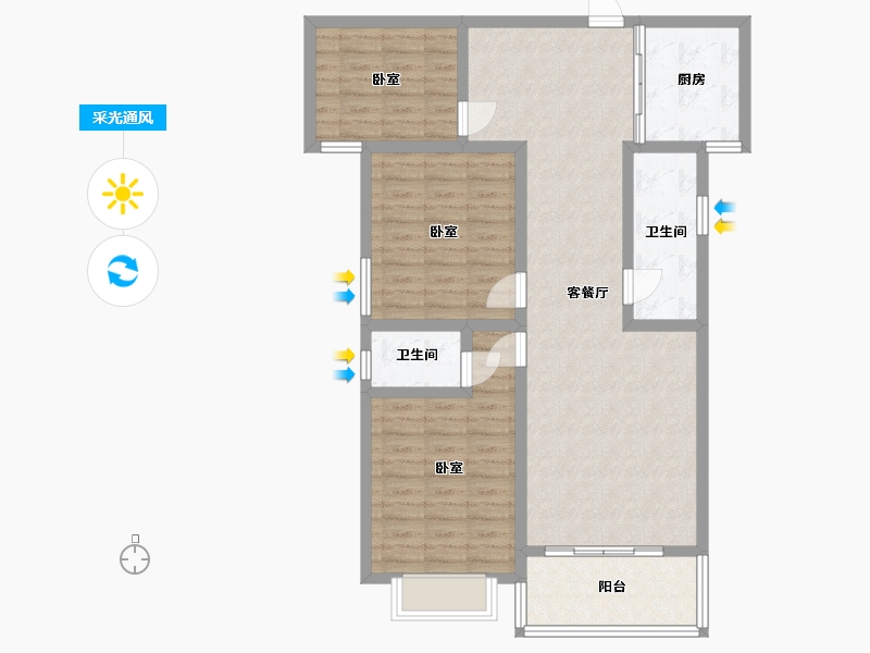 河南省-许昌市-益和雅居-95.39-户型库-采光通风