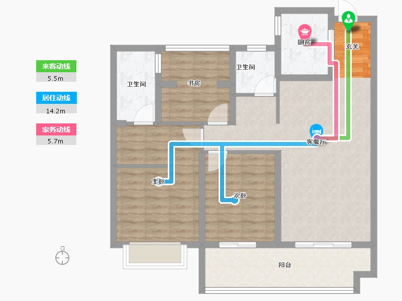 安徽省-滁州市-科瑞阳光里-87.10-户型库-动静线