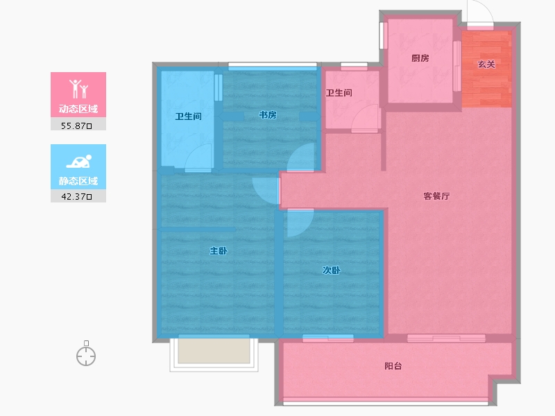 安徽省-滁州市-科瑞阳光里-87.10-户型库-动静分区