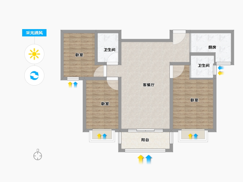 河南省-商丘市-君鹏•江山一品-94.00-户型库-采光通风