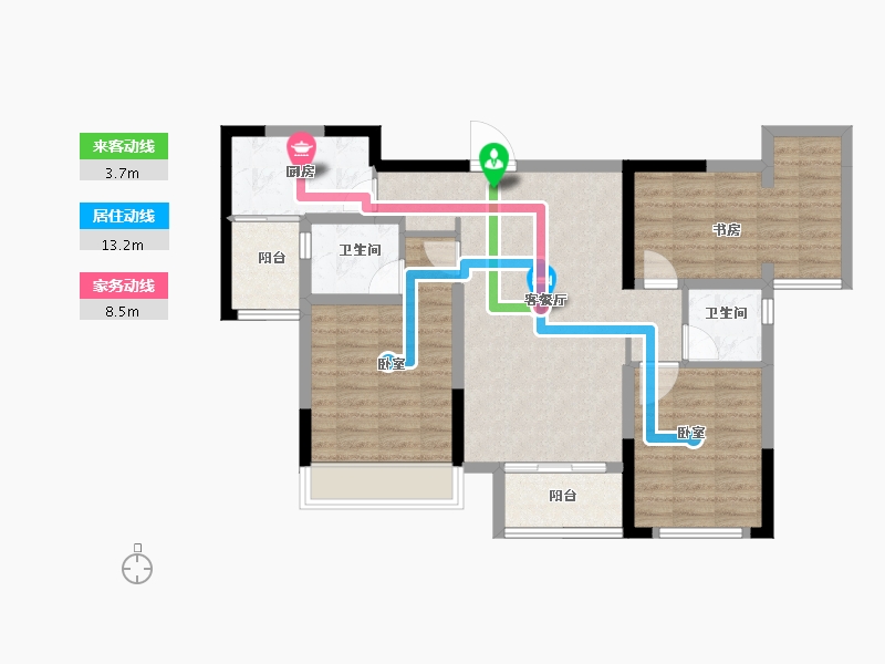 山东省-菏泽市-中铂新天地-86.27-户型库-动静线