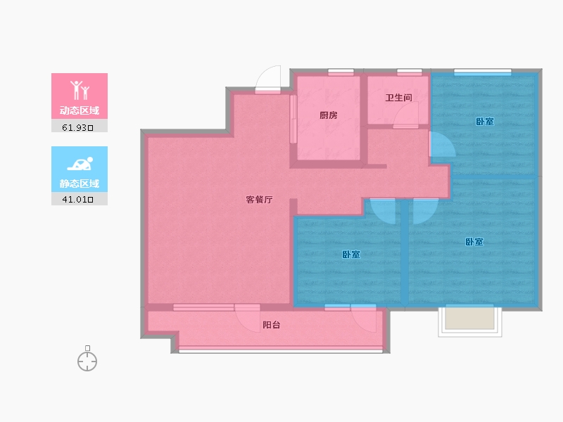 山东省-济宁市-涌泰澜湾-92.00-户型库-动静分区