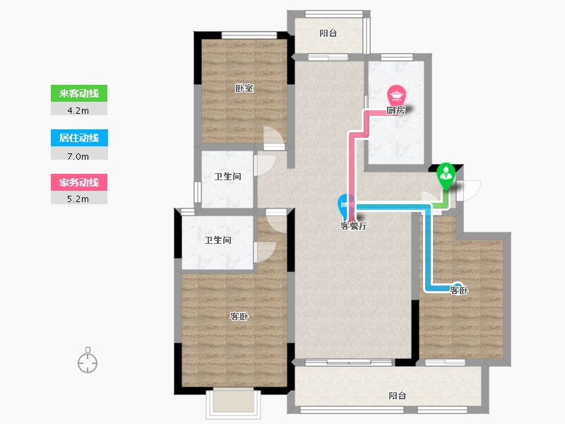 河南省-许昌市-当代宏安 满庭悦-105.48-户型库-动静线