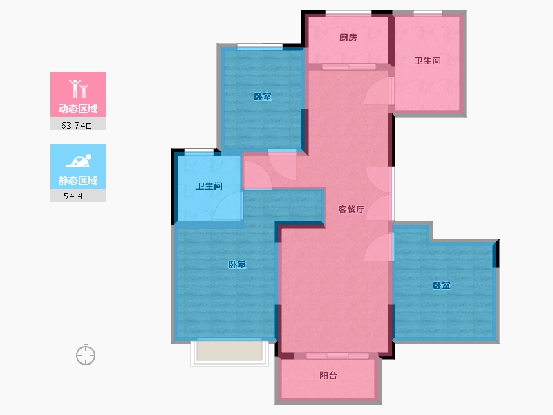 河南省-许昌市-恒达阳光城-106.00-户型库-动静分区