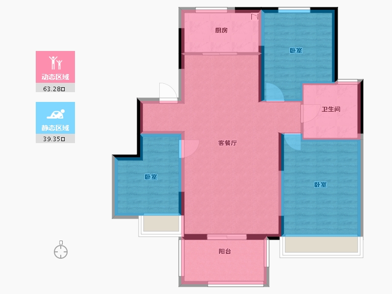 河南省-许昌市-康桥九溪天悦-92.43-户型库-动静分区