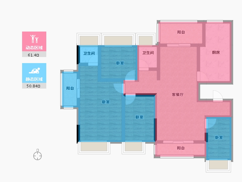 河南省-信阳市-众鑫学府-98.19-户型库-动静分区