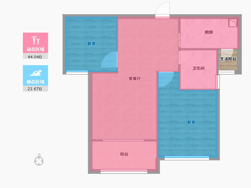 河南省-信阳市-誉鼎城央学府-62.75-户型库-动静分区