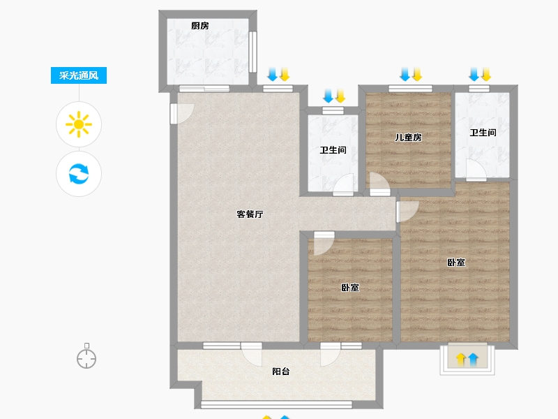 山东省-济宁市-中海城-99.99-户型库-采光通风