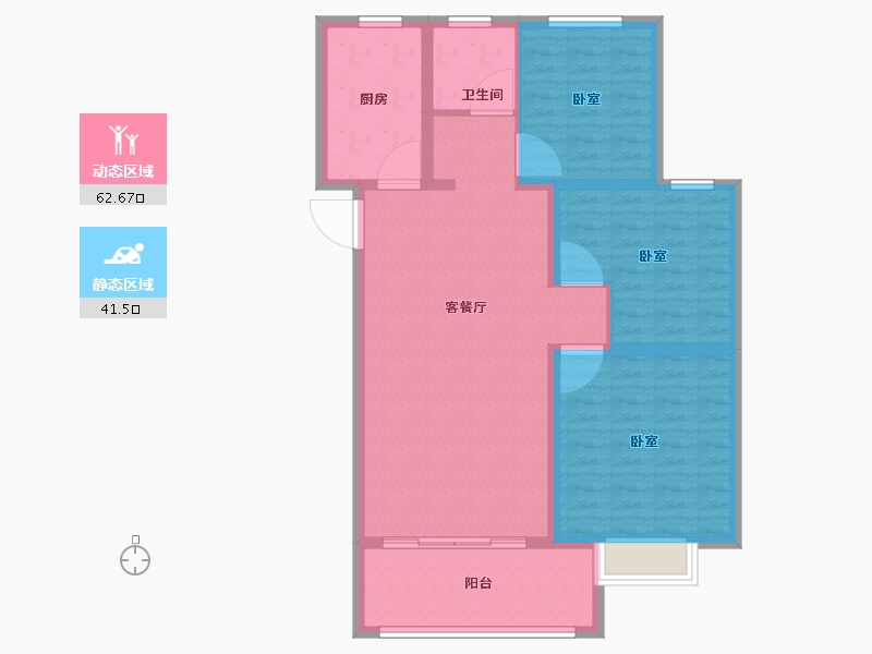 山东省-德州市-夏津德百玫瑰公馆-94.00-户型库-动静分区