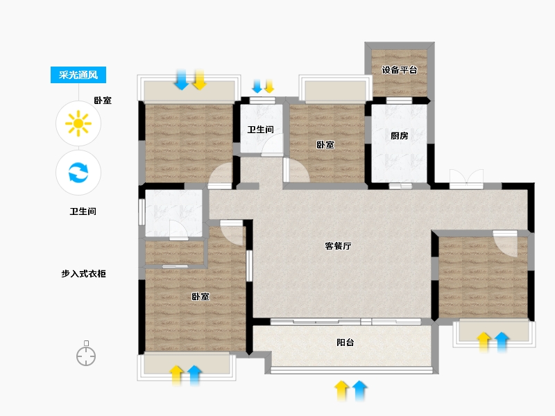 河南省-南阳市-南阳财富世家-114.00-户型库-采光通风